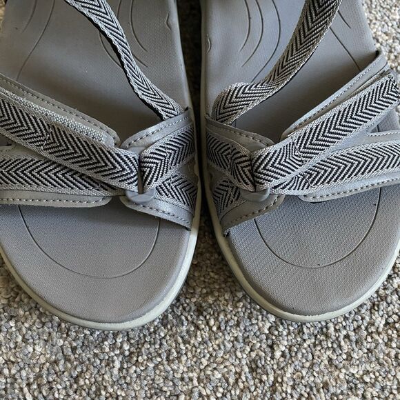 Orthofeet Lake Sandals 8.5W Gray Flat Strappy Orthopedic Comfort Adjustable - Picture 11 of 12